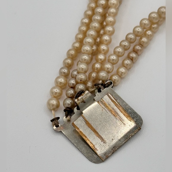 Vintage set of pearls, with Silvertone and rhinestone clasp - Picture 7 of 8